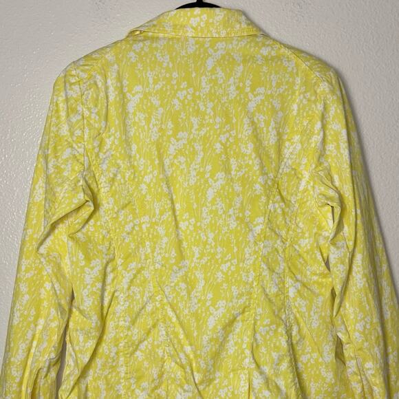 Cabi Jacket Women's Size Small Yellow Daisies Field Jacket #5160 Button Up - Picture 13 of 16